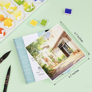 Secolorart <span class=keywords><strong>aquarelle</strong></span> Journal 300gsm presse <span class=keywords><strong>à</strong></span> chaud sans acide carré Watecolor carnet de croquis pour artistes adultes étudiants - Product Image 4