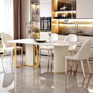 <span class=keywords><strong>Mesa</strong></span> de Comedor Moderna Nórdica de Mármol con Sillas, 6 Personas, <span class=keywords><strong>Mesa</strong></span> de Comedor de Lujo con Cubierta de Mármol a Precio Económico - Product Image 5