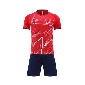 طقم قميص كرة قدم للأطفال بشعار مخصص، زي رياضي أزرق وأصفر، متوفر للبيع بالجملة - Product Image 5