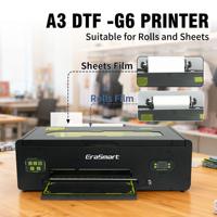 Imprimante DTF Erasmart pour T-Shirts Entrepôt US, Machine d'Impression 30cm A3 1390, Imprimante Transfert Film PET Rouleau à Rouleau