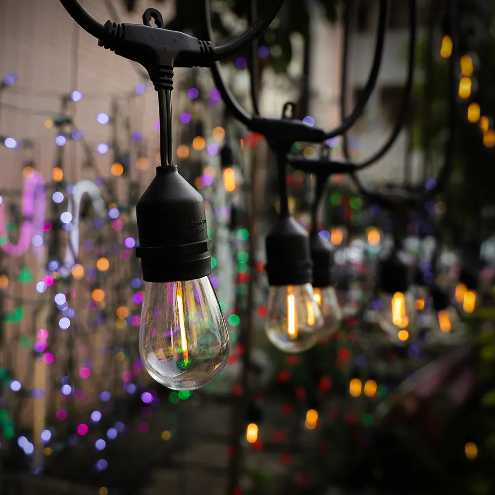 Su geçirmez dekoratif LED dize ışık, aydınlatma, kemer, noel, veranda, Edison, açık kutup, S14 tatil, AC 120V