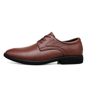 Zapatos de Vestir Formales para Hombre con Punta Cuadrada y Cordones, Parte Superior de Cuero, para Bodas y Oficina, Temporada de Primavera, Antideslizantes y Transpirables - Product Image 2