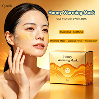 Masque en tissu chauffant au miel pour le visage - Hydratant anti-âge et anti-rides à l'acide hyaluronique biologique et aux herbes