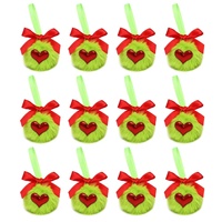 Meilleures ventes : Pendentif de Noël artisanal en peluche, monstre elfe vert et duveteux, avec cordon, pour fêtes festives en Europe et en Amérique