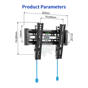 Nghiêng TV Wall Mount với nylon Dây đeo khóa cho 14-45 inch 25kg Tải VESA 75x75-200x200mm 0 °/+ 15 ° nghiêng, 38 Mét hồ sơ nhà máy trực tiếp - Product Image 4