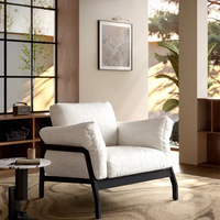 Fauteuil individuel vintage de style nordique avec housse amovible, idéal pour le salon et le balcon ; Meuble décontracté pour salon