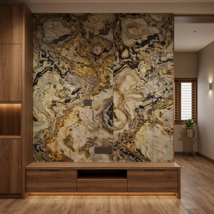 แผ่นหินวีเนียร์โปร่งแสงรุ่น FS001 จาก Flatstone Designs หนา 1-3 มม. ทนไฟ เรืองแสง สำหรับตกแต่งผนังเชิงพาณิชย์/สถานบันเทิง - Product Image 4
