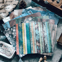 Carnet rectangulaire artisanal à rayures, grain de bois vieilli, simple face, en carton 160g, lot de 12, 21038 Holiday