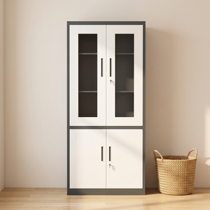 High Quality Modern Steel Office Cabinet with Glass Door Filing Iron <b>Cupboard</b> Adjustable for Office Home School Commercial Use - Product Image 6