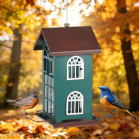 Nuevo Comedero para Pájaros Portátil de Metal y Plástico para Colgar en Exteriores, para Patio/Jardín, Uso Automático para Pájaros
