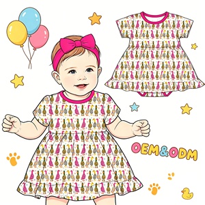 Robe irrégulière d'été pour fillette, en fibre de bambou respirante de haute qualité, avec imprimé camion personnalisé, pour enfants - Product Image 6