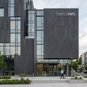 SWISSIWS Panneau en fibrociment à finition béton lisse et moderne, ignifuge, résistant à l'eau, revêtement extérieur, garantie 5 ans - Product Image 6