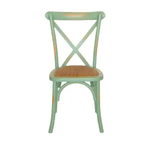 Wholesale French Style Rustic Solid Wood <strong>Chair</strong> <strong>Vintage</strong> Restaurant Party <strong>Chair</strong> Wooden X Cross Back <strong>Chair</strong> - Product Image 1