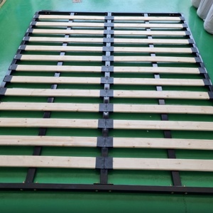 Bed Frame Thickened Iron Row Home Furniture Bedroom Set <b>Foldable</b> Tatami Bed Slat Customization Black Easy Assembly - Product Image 3