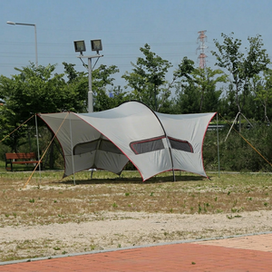 Abri tunnel CAMPTOWN gris, bâche étendue imperméable monocouche pour usage estival et toutes saisons en extérieur - Product Image 1