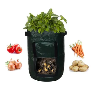 Vertak 친환경 PE 패브릭 야채 성장 가방 10 갤런 파티오 도매 토마토 성장 가방