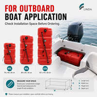 Réservoir de carburant marin LINDA 60L 90L 120L en HDPE de 4 mm avec capteur de 0 à 190 Ohm en option, 240 à 33 Ohm pour bateau hors-bord