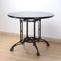 Pied de table vintage rustique en fonte, support de table rond en métal bronze antique à 4 pieds pour restaurant, bistrot, OEM
