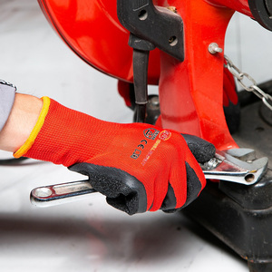 المطاط الصناعي المغلفة مجعد قبضة حماية الحديقة العمل السلامة المضادة للانزلاق البوليستر البناء قفازات واقية من النفط - Product Image 2