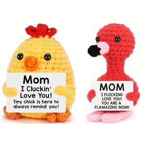 Offre Spéciale : Animaux en Crochet Faits Main (Pingouin, Poussin, Vache) avec Cartes de Soutien Émotionnel – Cadeaux Motivationnels pour la Maison - Product Image 2