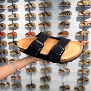 Sandali in Sughero con Doppia Fibbia in Morbida Pelle Scamosciata, <span class=keywords><strong>Ciabatte</strong></span> a Due Fasce con Supporto Ergonomico per l'Arco Plantare, Scarpe Estive Casual, Vendita all'Ingrosso Diretta dalla Fabbrica - Product Image 1
