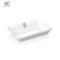 Assiette rectangulaire blanche bon marché pour restaurant et hôtel