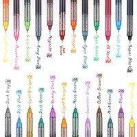 Stylo gel liquide à paillettes LM 12 couleurs 0,5 mm en plastique pour étudiants, prise de notes, séchage rapide, impression numérique noire