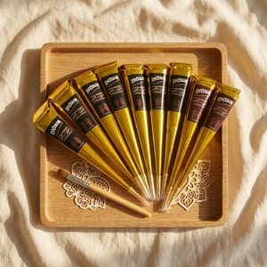 Pasta di Henné per Tatuaggi Temporanei con Etichetta Privata, Crema in Cono nei Colori Nero, Marrone e Rosso - Product Image 2