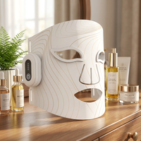 Masque facial LED en silicone portable pour la thérapie par lumière rouge avec prise américaine pour l'élimination des rides et le rajeunissement de la peau