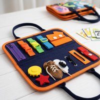 Tableau d'activités Montessori en feutre pour tout-petits, planche d'apprentissage sensoriel pour le développement de la motricité fine et jouet de voyage