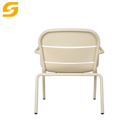 Design simple jardin patio café café-restaurant meubles en alliage d'aluminium salle à manger métal loisirs piscine plage fauteuil bas chaises d'extérieur