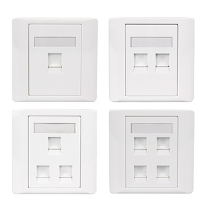 1 Port CAT5e <span class=keywords><strong>RJ45</strong></span> Façade Wallplate Mur LAN Keystones Jack Simple, <span class=keywords><strong>Double</strong></span>, 1 PORT Cat5e Façade - Product Image 2