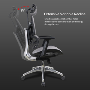 Ingrosso sedia da ufficio ergonomica in Mesh con supporto lombare Sillas De Oficina silenziose ruote sedia Manager Sillas Gerenciales - Product Image 4