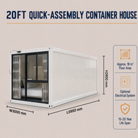 Conteneur de vie préfabriqué de 20 et 40 pieds à prix raisonnable, Villa de luxe, Cabine mobile à emballage plat avec salle de bain