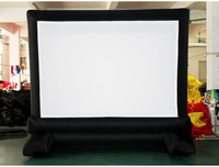 Écran de projection gonflable pliable rapidement, écran de cinéma portable en tissu pour le camping en plein air, films, nettoyage facile, 20 pieds
