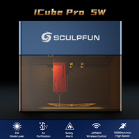 Machine de gravure et de découpe CNC de bureau SCULPFUN ICube Pro 5W, machine de gravure laser portable DIY pour tous les matériaux