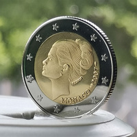 Pièces de monnaie en métal du Nouvel An, 8 grammes, laiton, 2007, Monaco, pièces commémoratives bimétalliques, pièce de monnaie de défi ronde