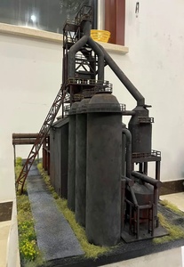 Diorama de fábrica de acero abandonada a escala HO 1:87 con horno de fusión y líneas de descarga de torpedos, compatible con Trix Piko, 75x30cm - Product Image 4