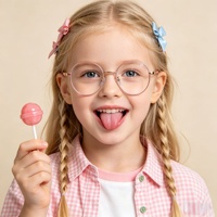 Nouvelles Lunettes Enfants Tendance 2026 Monture Complète Anti-Lumière Bleue Verres PC Ultra-Clairs Design Patte de Chat Métal Mignon
