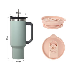 Hot Sale ODM 40oz doppelwandige Edelstahl becher Vakuum isolierter Griff becher mit Deckel und Strohhalm - Product Image 2