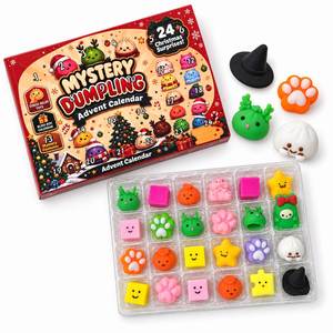 Calendrier de l'Avent de Noël à Marque Blanche, Boîte Mystère Squishy en Forme de Dumpling, Fournisseur OEM de Collections de Jouets de Fêtes pour Grands Magasins - Product Image 1