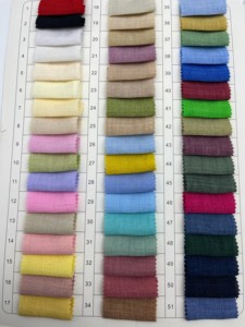 Tissu en polyester 100% de qualité supérieure, effet lin froissé, texture tissée, 150g, pour vêtements printemps-été - Product Image 5