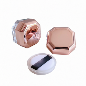 Pot à rouge à lèvres carré rose doré LZ Pack en promotion, emballage cosmétique métallique personnalisé avec étiquette privée, applicateur en matériaux recyclés - Product Image 1