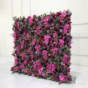 Sfondo artificiale dell'erba di alta qualità grandi pannelli decorazioni di nozze della parete del fiore di nozze