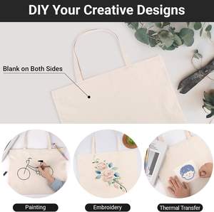 Bolsa de compras ecológica con logotipo impreso personalizado de fábrica, bolsas de lona de algodón a granel en blanco reutilizables para regalo de sublimación - Product Image 4