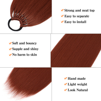 Extension de postiche queue de cheval droite de 24 pouces fibre synthétique naturelle à haute température Extensions de cheveux queue de cheval à bande élastique