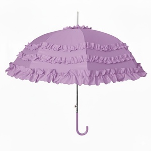 Custom Logo Lace Straight <b>Umbrellas</b> Wholesale <b>Windproof</b> Design for Promotional Gifts Long Handle Straight <b>Umbrella</b> - Product Image 3