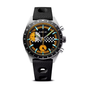 Reloj de pulsera deportivo cronógrafo con esfera de carreras de acero inoxidable con logotipo personalizado, correa de cuero genuino para hombre, reloj de cuarzo multifuncional VK68 - Product Image 3