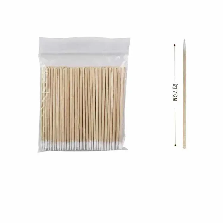 100pcs 코 튼 팁 문신 뾰족한 면봉 메이크업 화장품 주걱 나무 스틱