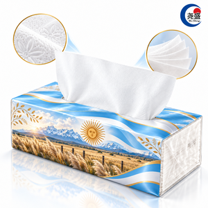 Pañuelos Faciales con Diseño Sol de Mayo, en Relieve, Suaves, Paquete de 5 Capas, Entremezclados, para una Limpieza Facial Delicada - Product Image 1